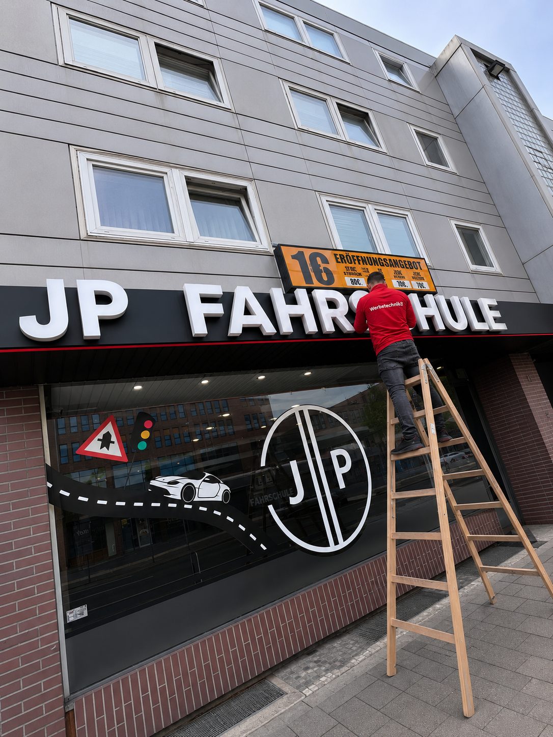 Leuchtreklame JP Fahrschule